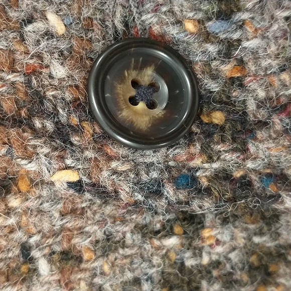 Donegal Ireland Woven Wool Jacket Neutral Plaid Irish Handcrafts Quality Natural - Picture 7 of 12